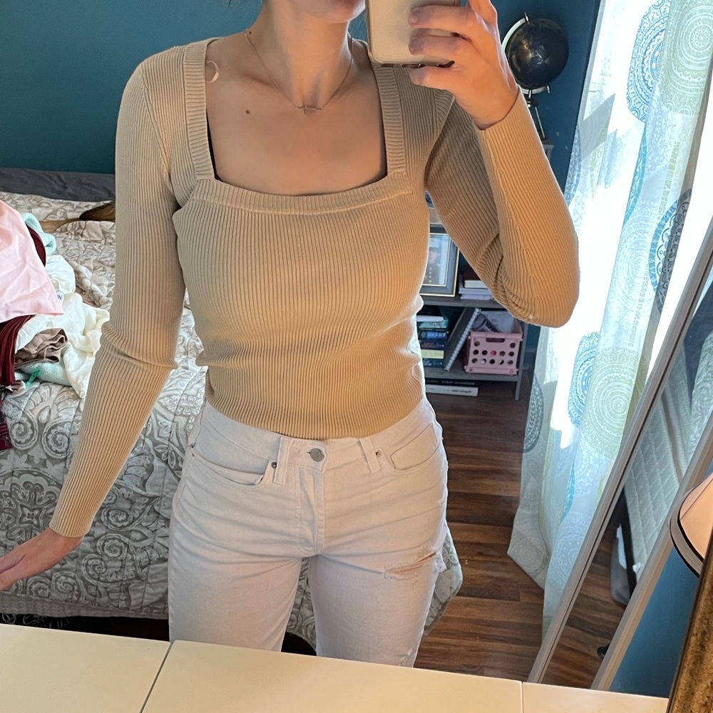 Zara square neck sweater